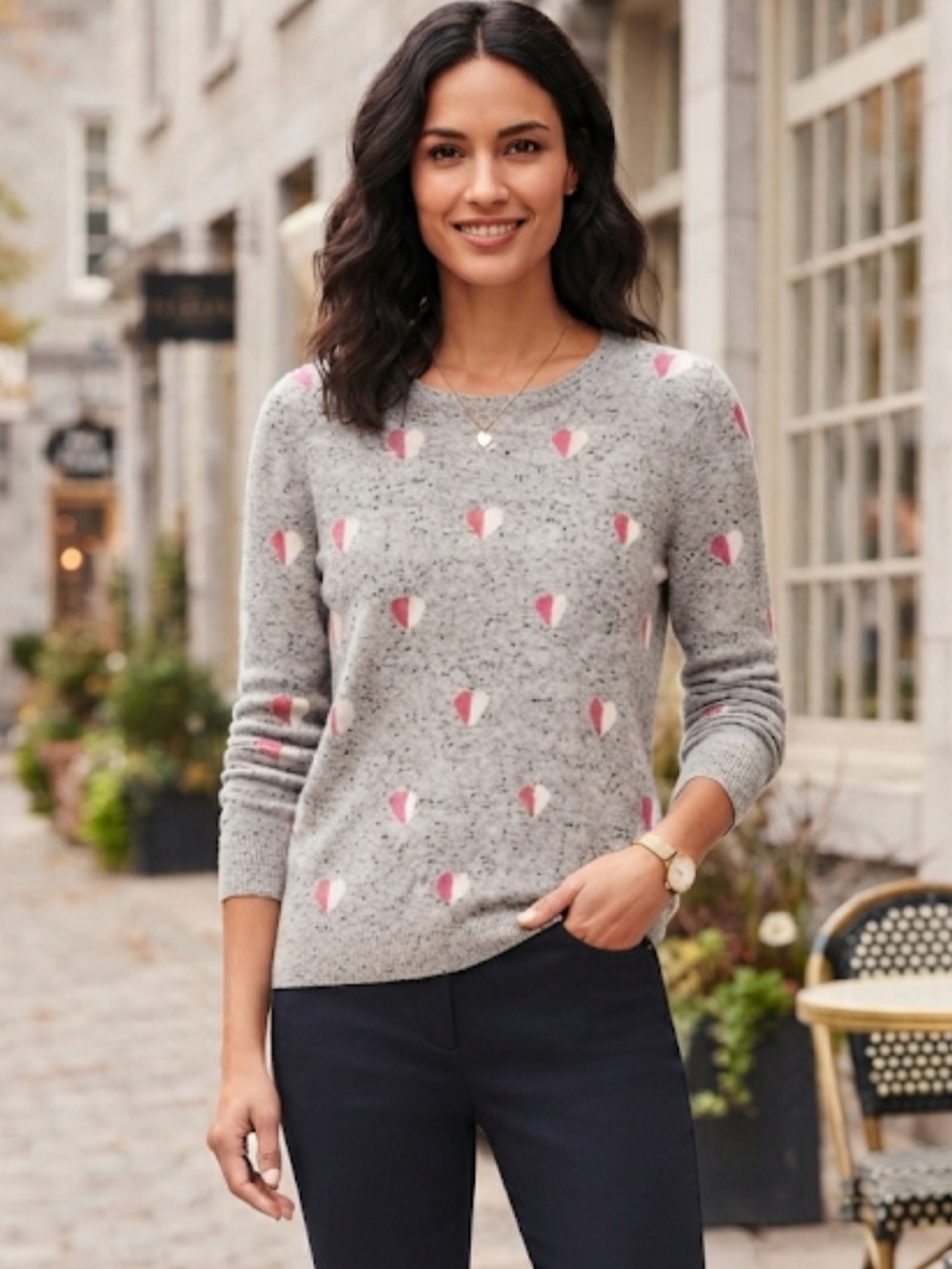 Talbots cashmere heart sweater